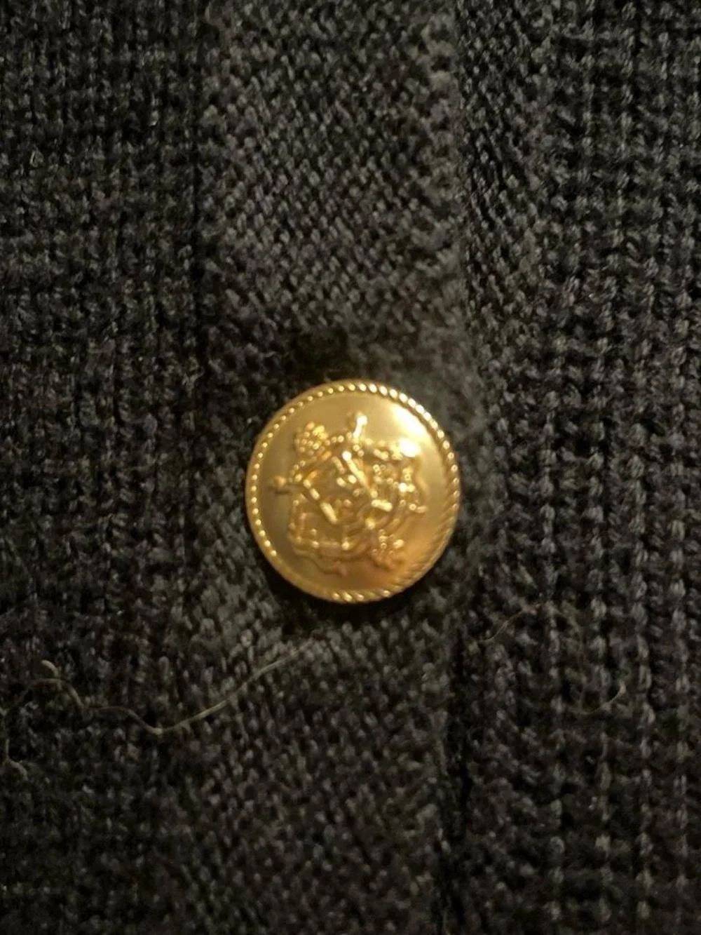 J. Crew Black Knit Cardigan with Gold Buttons